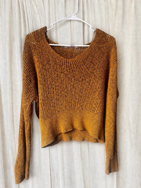 Billabong Sweaters - Billabong Mustard Scoop Neck Lightweight Knit Sweater